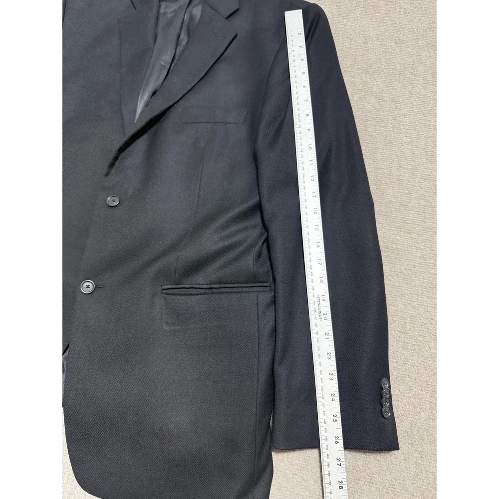 John W Nordstrom Blazer Mens 46L Black Wool Loro Piana Super 120s‎ Sport Coat